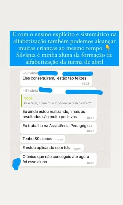 Depoimento real de aluna 3