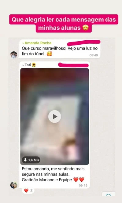 Depoimento real de aluna 2